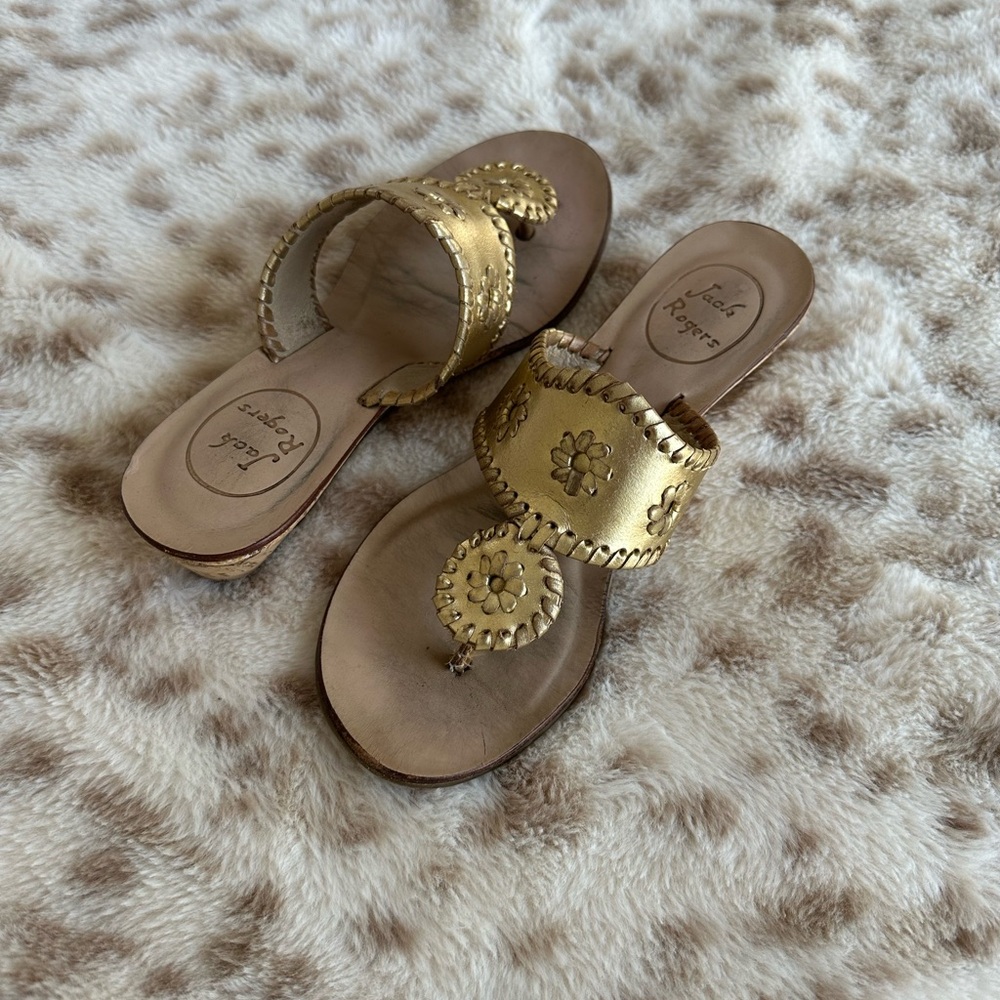 Jack Rogers Metallic Gold Sandals